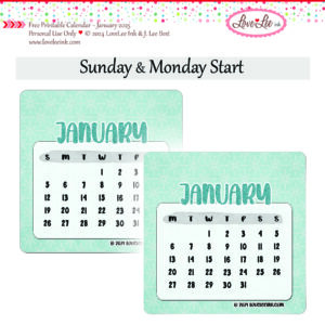 Free Printable Calendar ~ January 2025 ~ Personal Use Only