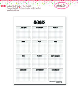 Yearly Goals Free Printable ~ Personal Use Only