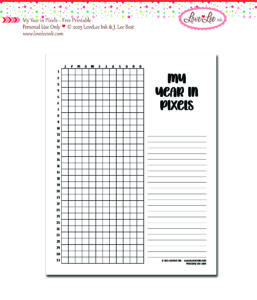 My Year In Pixels Free Printable ~ Personal Use Only