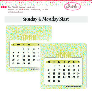 Free Printable Calendar ~ April 2025 ~ Personal Use Only