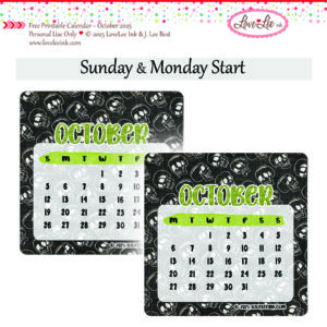 Free Printable Calendar ~ October 2025 ~ Personal Use Only