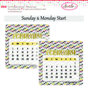 Free Printable Calendar ~ February 2026 ~ Personal Use Only