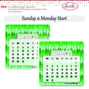 Free Printable Calendar ~ March 2026 ~ Personal Use Only