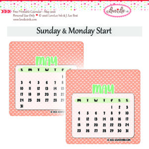 Free Printable Calendar ~ May 2026 ~ Personal Use Only ~ First Step Free Printable Calendar ~ May 2026 ~ Personal Use Only