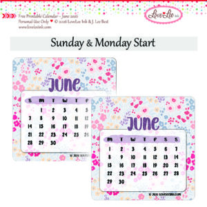 Free Printable Calendar ~ June 2026 ~ Personal Use Only