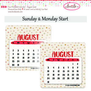 Free Printable Calendar ~ August 2026 ~ Personal Use Only
