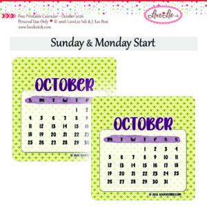 Free Printable Calendar ~ October 2026 ~ Personal Use Only ~ Beginning Today Free Printable Calendar ~ October 2026 ~ Personal Use Only